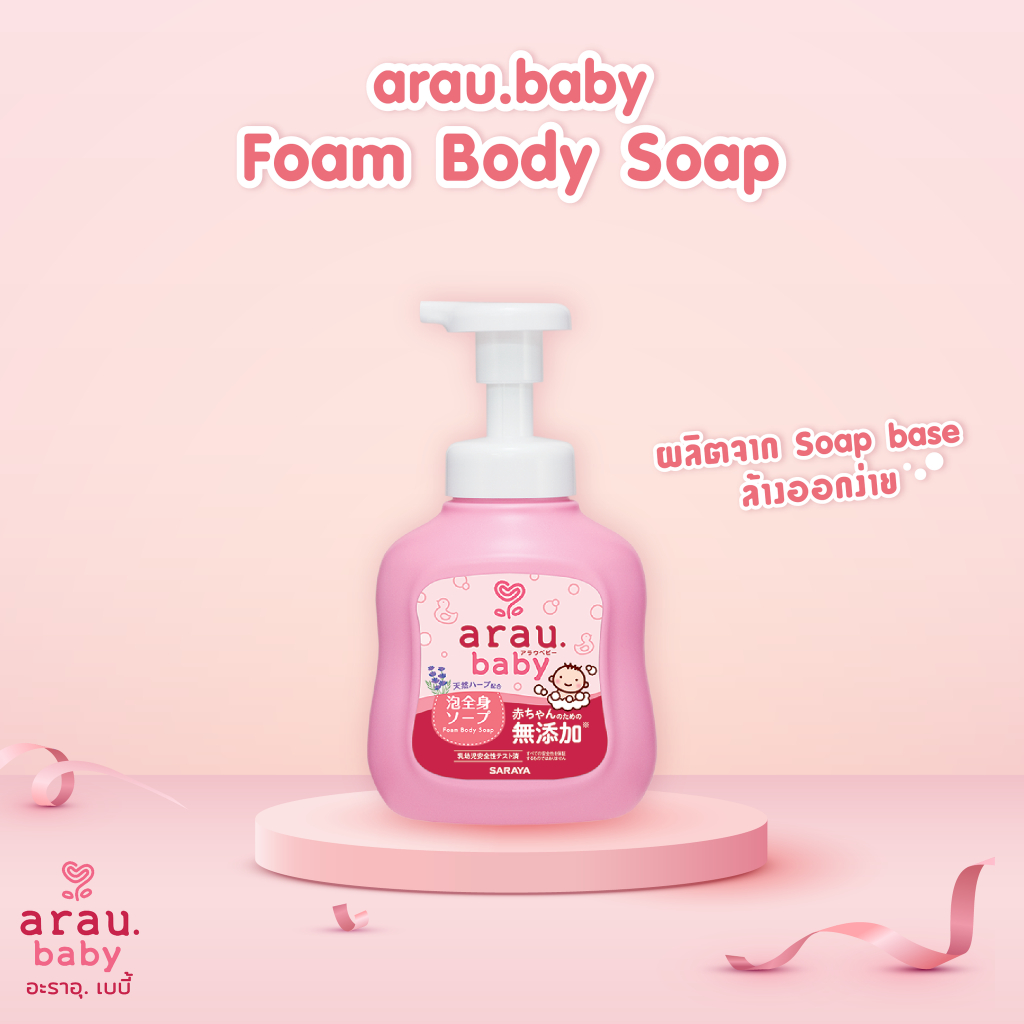 ภาพหน้าปกสินค้าอะราอุ.เบบี้ สบู่โฟมอาบน้ำและสระผมเด็ก (ขวด) : arau.baby Foam Body Soap (Bottle) 450 ml. จากร้าน saraya_thailand บน Shopee