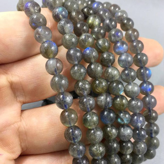 สินค้า กำไลข้อมือ 6 mm *1 เส้น* ลาบาโดไลท์ Labradorite (แคนาดา) AAA *สวยมาก* *หินแท้ ธรรมชาติ*