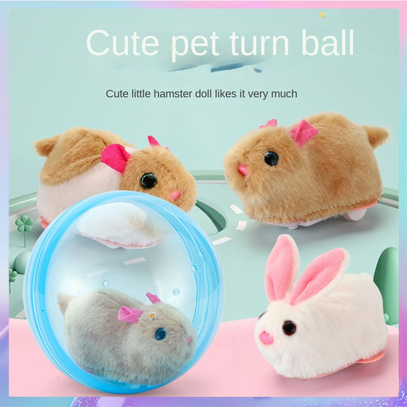 tiktokหุ่นยนต์หนูแฮมเตอร์-hamster-ball-แฮมสเตอร์บอล-ลูกกลิ้งกระต่ายขาว-หนูแฮมสเตอร์เทียม-กระต่ายไฟฟ้า-ของขวัญเด็กคลาน