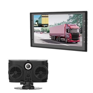 กล้องติดรถยนต์รถบรรทุกหน้า/หลัง Full HD 1080P พร้อมจอ สัมผัส IPS 7 นิ้ว GPS และG-Sensor