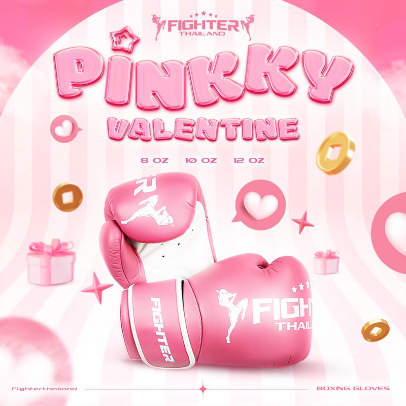 นวมชกมวย-pinkky-pastel-gloves-นวมสีชมพู-นวมต่อยมวย-อุปกรณ์มวย