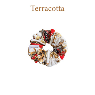 Terracotta mini-10cm. ยางมัดผมโดนัท ลายคลาสสิค Classic Pattern Scrunchies