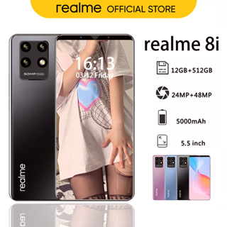 โทรศัพท์มือถือ realme 8i เครื่องใหม่ (ของเเท้100%) โทรศัพท์ 12GB+512GB โทรศัพท์มือถือราคาถูก 5G โทรศัพท์ Smart phone