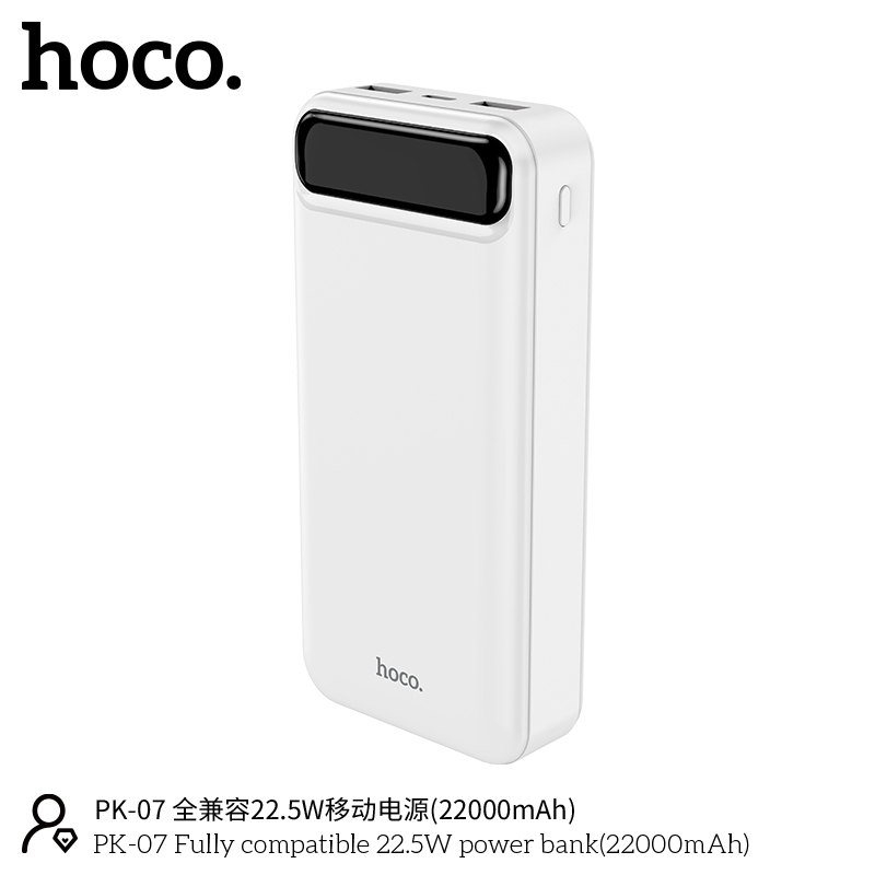 hoco-pk-07แบตสำรอง-22000-mah-pk07-แบตสำรองไฟชาร์จเร็ว-fast-charge-pd-22-5w-quick-charg3-0-250166