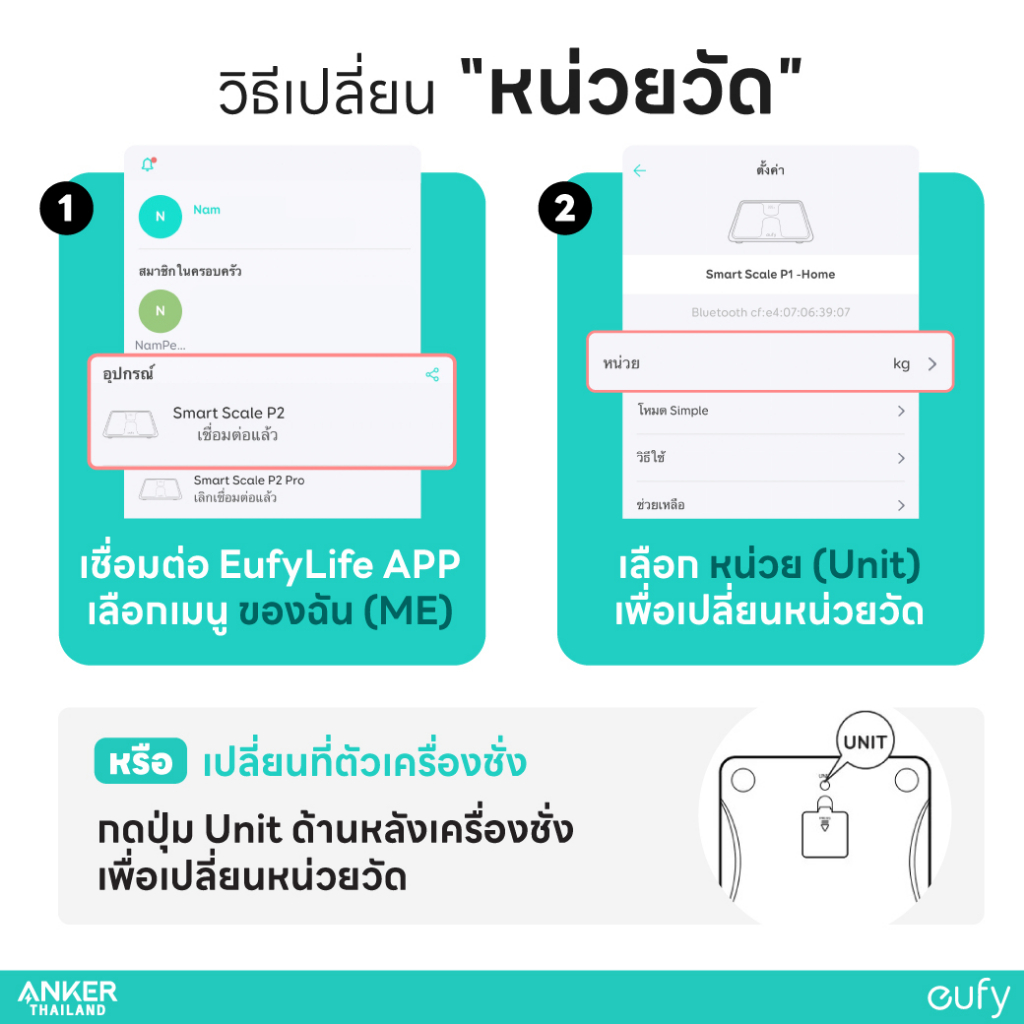 eufy-smart-scale-p2-เครื่องชั่งน้ำหนัก-วัดค่าสุขภาพ-15-รายการ-เชื่อมต่อแอปคำนวนแคลอรี่-บันทึกผลและส่งออกได้