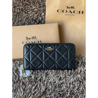 53637 COACH ACCORDION ZIP WALLET IN QUILTED LEATHER