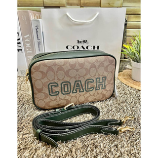 COACH JAMIE CAMERA BAG IN ISIGNATURE CANVAS WITH VARSITY MOTIF ((CE599))