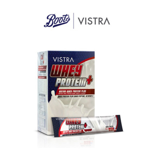 Vistra Whey Protein Plus Vanilla   วิสทร้า เวย์โปรตีนพลัส  ผลิตภัณฑ์เสริมอาหารรสวานิลลา มีกรดอมิโนจำเป็นในการเสริมสร้างกล้ามเนื้อเหมาะกับผู้ที่ต้องการสร้างกล้ามเนื้อ,ผู้ที่ต้องการควบคุมน้ำหนัก,ผู้สูงอายุ รับประทานง่ายพกพาสะดวกขนาด15ซอง