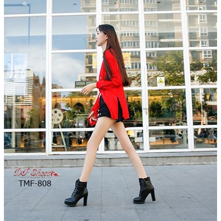 tmf-808-รองเท้าบูทหัวแหลมหุ้มข้อ-ใส่ง่ายสะดวกมากค่ะเพียงรูดซิป