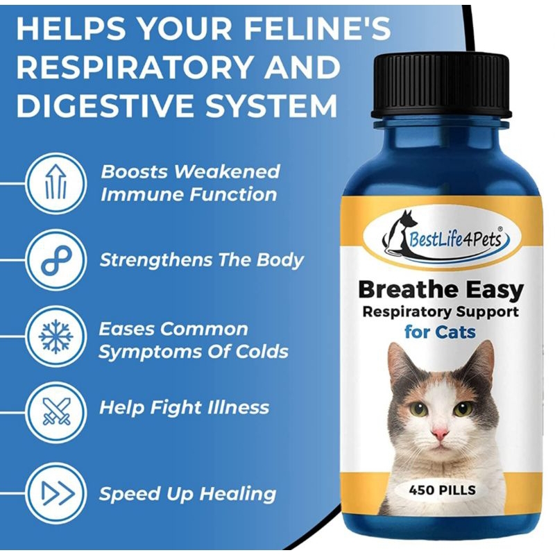 แบ่งขาย-breathe-easy-respiratory-support-อาหารเสริมสำหรับแมว-อาหารเสริมแมวเป็นหวัด-หวัดแมว