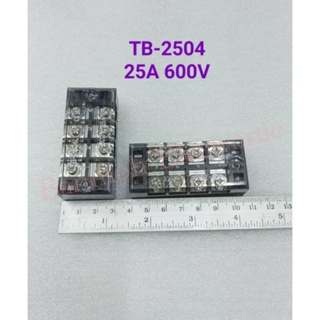 (แพ็ค1ตัว) เทอร์มินอล TB-2504 25A600V TERMINAL 4ช่องใช้สำหรับต่อสายไฟหรือจุดต่อสายไฟ