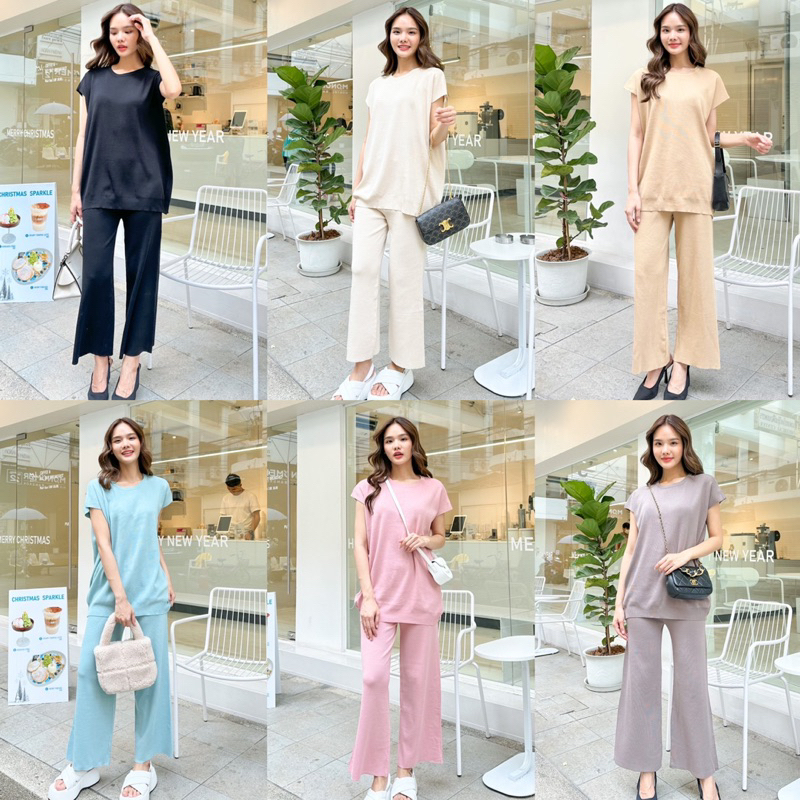 เป็นอีกหนึ่งเซตตามสไตล์cozy-390ฟรีส่ง-ทำออกมาให้สาวๆที่ชอบความสบายแต่ยังคงตวามดูดี-กับเซ็ตใหม่-ดีเทลเสื้อบอลลูน