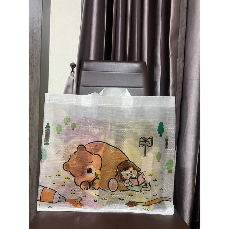 กระเป๋ากระสอบพลาสติก-shopping-bag-สีใสลายน้องหมี