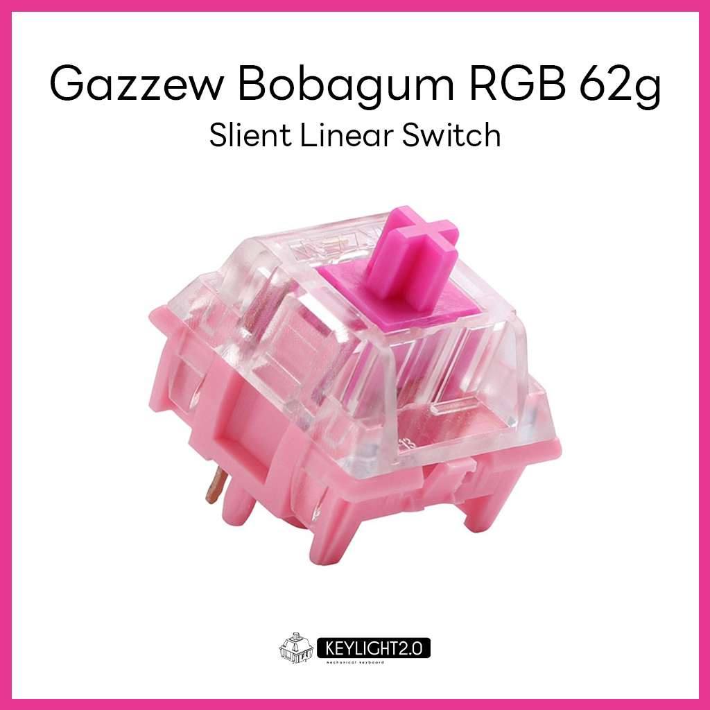 ภาพหน้าปกสินค้า(1 ตัว) Gazzew Bobagum สวิตช์เงียบ สีชมพู Slient Linear Switch Keyboard สวิตช์คีย์บอร์ด จากร้าน keylight2.0 บน Shopee