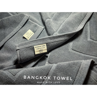 Bangkok Towel ผ้าเช็ดเท้าเกรดโรงแรม ขนาด 18x28 นิ้ว 8 ปอนด์  ลายกรอบ และ Welcome  ฝ้าย 100%