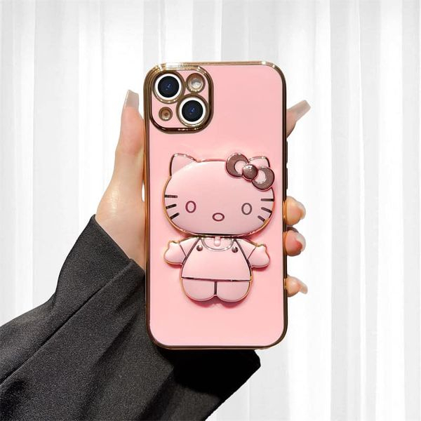 พร้อมส่ง-ราคาถูกทีสุด-เคส-iphone-ตัวคิตตี้เป็นกระจกส่องหน้า-เป็นที่ตั้งมือถือได้