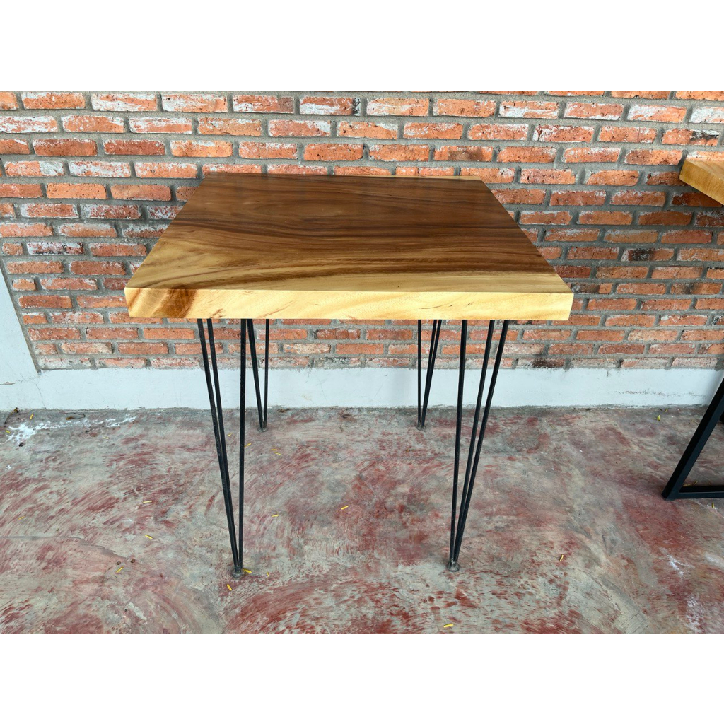 โต๊ะกาแฟ-โต๊ะกลาง-ไม้จามจุรีแผ่นเดียว-ขาเหล็กเส้น-จัดส่งฟรี-blue-sea-wood