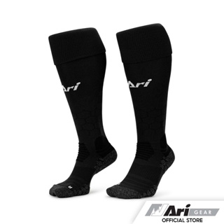 ARI ELITE FOOTBALL LONG SOCKS - BLACK/WHITE ถุงเท้ายาว อาริ อีลิท สีดำ