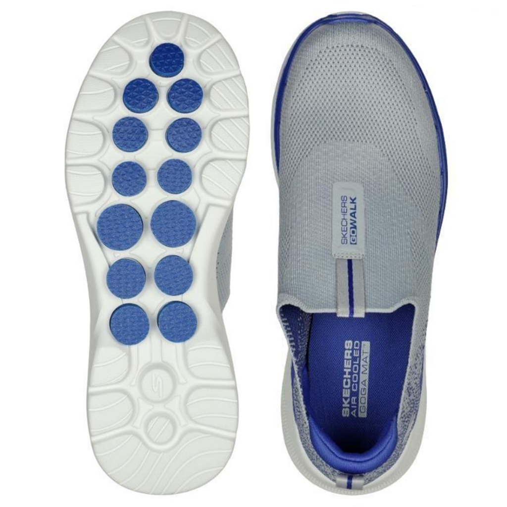 เงินสด-2-000-แท้-ช็อปไทย-skechers-gowalk-6-รองเท้าผ้าใบสุขภาพผู้ชาย-สลิปออน-ผ้ายืด-เดินเยอะ-สีฟ้า-216202