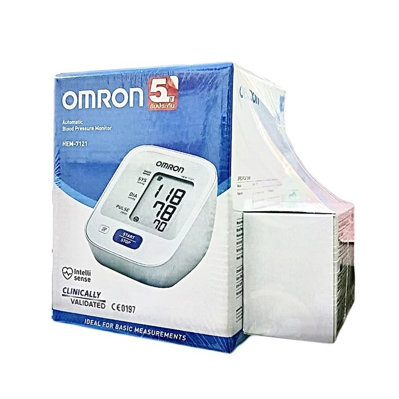 omron-รุ่น-hem-7121-เครื่องวัดความดัน-เครื่องวัดความดันโลหิต-อัตโนมัติ-รับประกัน-5-ปี-ฟรี-adapter-จำนวน-1-เครื่อง