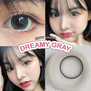 ✨Dreamy gray (Kitty Kawaii) ขนาดตาโต Big สายตาปกติ สายตาตาสั้น ☀️กรองแสง uv เลนส์แท้จดทะเบียนถูกต้อง