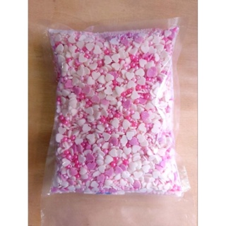 🍨 ขายส่งครึ่งกิโล เรนโบว์โรยหน้าเค้ก สีชมพู สีขาว มุก หัวใจ เกล็ดน้ำตาล เกล็ดน้ำตาลโรยหน้าเค้ก สวยมาก สุดคุ้ม