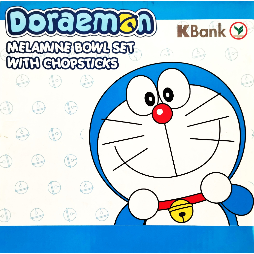 kbank-ชุดอาหารเด็ก-ของพรีเมี่ยม-ธนาคารกสิกรไทย-melamine-bowl-set-with-chopsticks-doraemon-exclusive-kbank