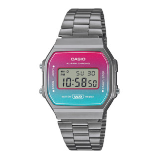 Casio Digital นาฬิกาข้อมือผู้หญิง ผู้ชาย สายหนังแท้ รุ่น A168WER-2 A168WERB-2 A168WERG-2 ของแท้ประกัน1ปี