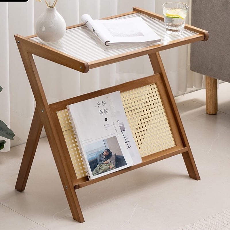 โต๊ะญี่ปุ่น-โต๊ะเล็กพับขา-design-มินิมอล-ขนาดกว้าง-45cm-สูง-56cm-มี-2-สี