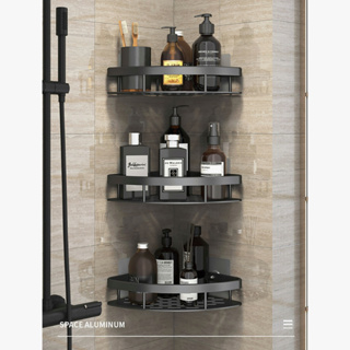 ห้องน้ำชั้นวาง No-Drill Wall Mount Corner Shelf ฝักบัวผู้ถือตู้แร็คสำหรับ WC แชมพู Organizer อุปกรณ์ห้องน้ำสามเหลี่ยมห้อ