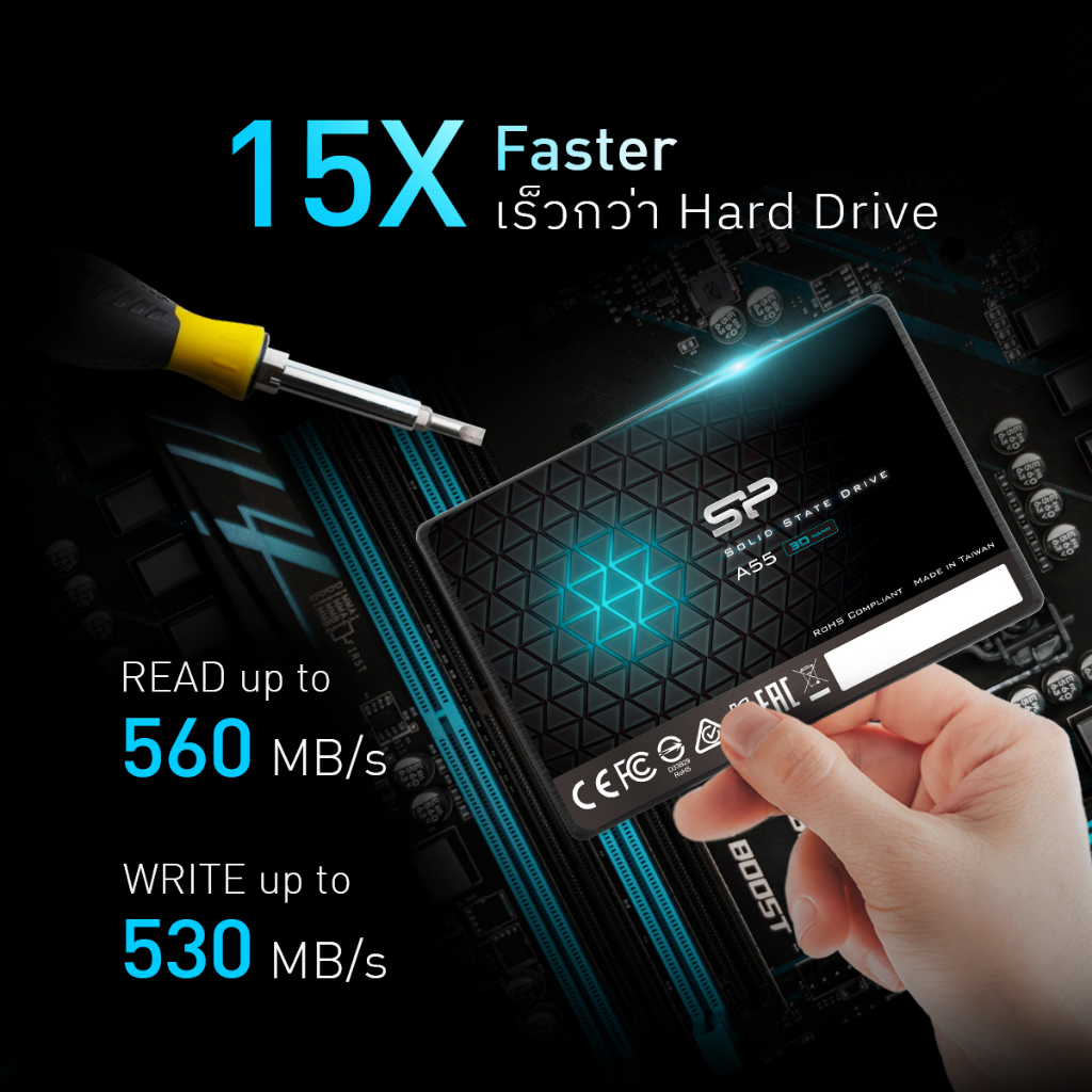 ภาพสินค้าSilicon Power Ace A55 SSD 3D NAND with SLC Cache SATA III 2.5" Internal Solid State Drive- รับประกัน 3 ปี จากร้าน siliconpower_th_official บน Shopee ภาพที่ 6