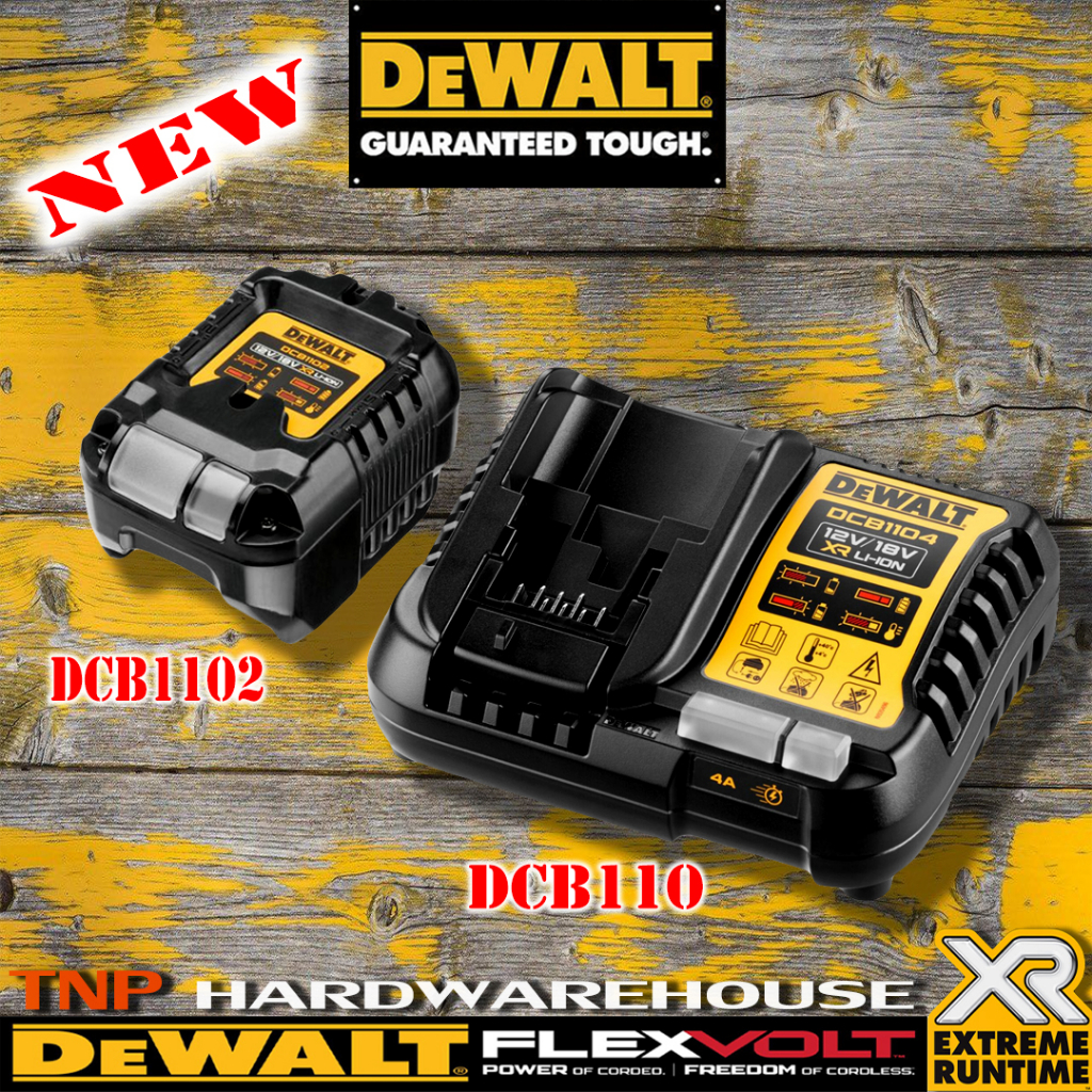 ราคาและรีวิวDEWALT แท่นชาร์จ12-20V DCB1102,DCB1104 **รุ่นใหม่ล่าสุด**ประกันศูนย์ 1 ปีเต็ม