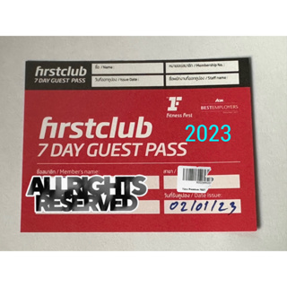 ภาพขนาดย่อของสินค้าFirstclub 7 Day Guest Pass Fitness First (All Club)