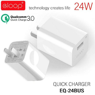 อแดปเตอร์ชาร์จ Eloop EQ-24BUS หัวชาร์จเร็ว QC3.0 24W USB