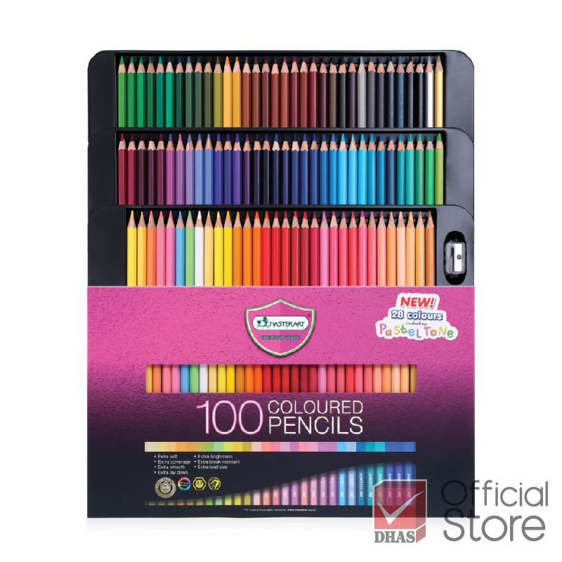 ภาพหน้าปกสินค้าMaster Art สีไม้ ดินสอสีไม้ แท่งยาว 100 สี รุ่นใหม่ จำนวน 1 กล่อง จากร้าน dhas_official_store บน Shopee