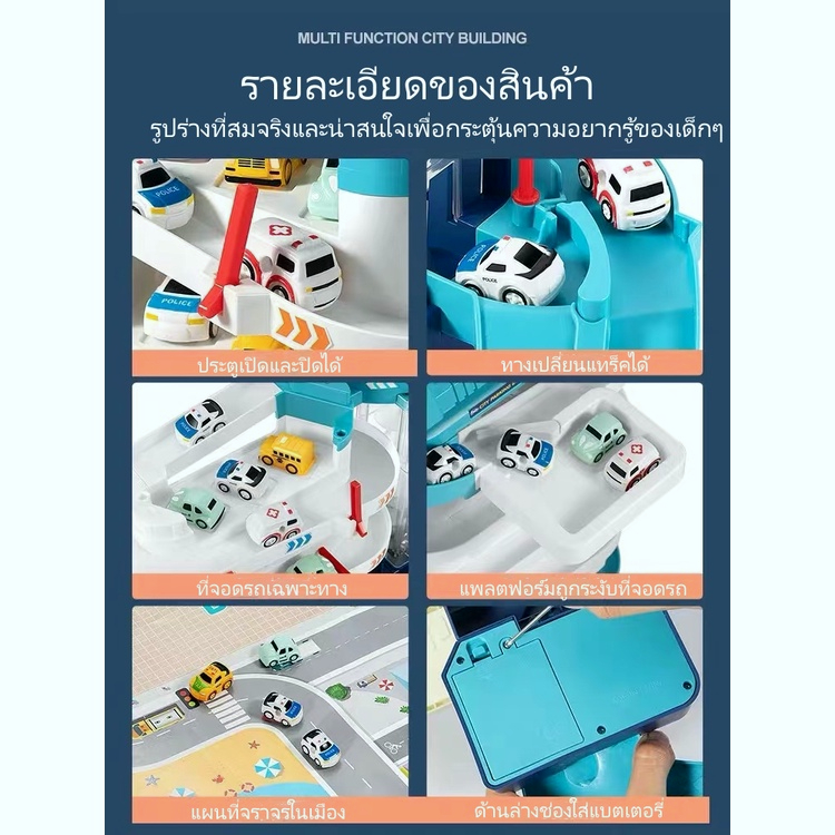 dodojoy-ที่จอดรถของเล่น-diy-รถของเล่น-รถรางเด็ก-ถนนจําลอง-อาคารจอดรถ-เกมรถราง-ของเล่นเสริมพัฒนาการ-ของเล่นเด็ก-gift