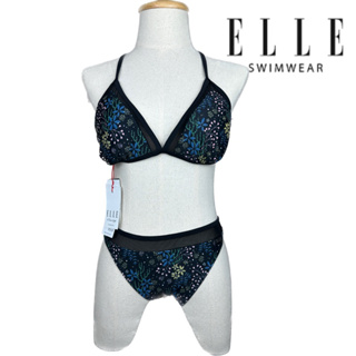 ชุดว่ายน้ำยี่ห้อ Elle แท้ bikini 2ชิ้น กัน UV ราคาเต็ม 2,xxx ผ้าหนาอย่างดี มีฟองน้ำซับใน