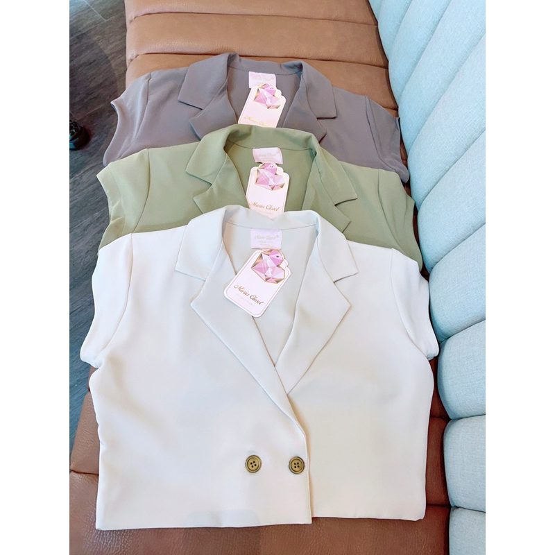 korean-blazer-เสื้อครอปเบลเซอร์ลุกโคเรีย-น่ารักมาก-แมชท์ชุดไหนก็ปัง-ผ้าดีเกรดพรีเมี่ยม