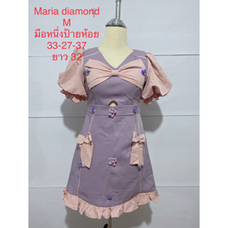 เดรสสั้น MARIA DIAMOND SIZE M มือหนึ่งป้ายห้อย