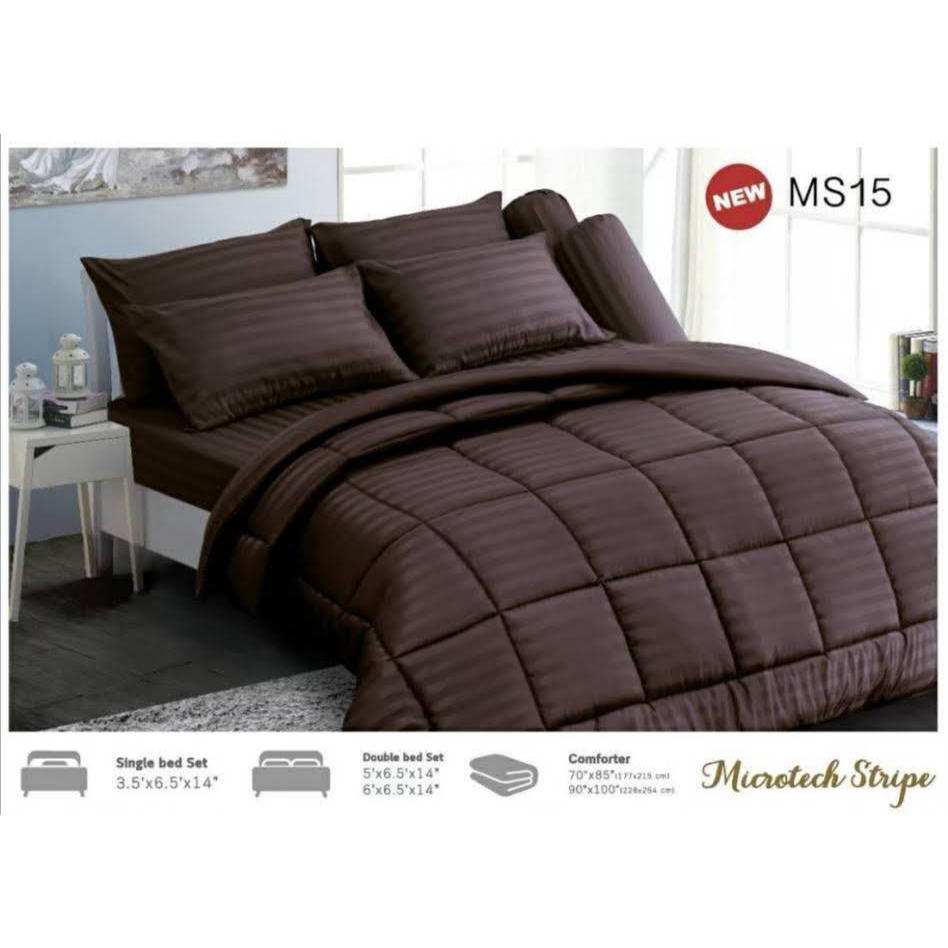 ลิขสิทธิ์แท้-ms15-sweet-dreams-ชุดเครื่องนอน-สวีทดรีม-รุ่นสีพื้น-microtech-stripe-ผ้าปู-3-5-5-6-ฟุต-ผ้านวม