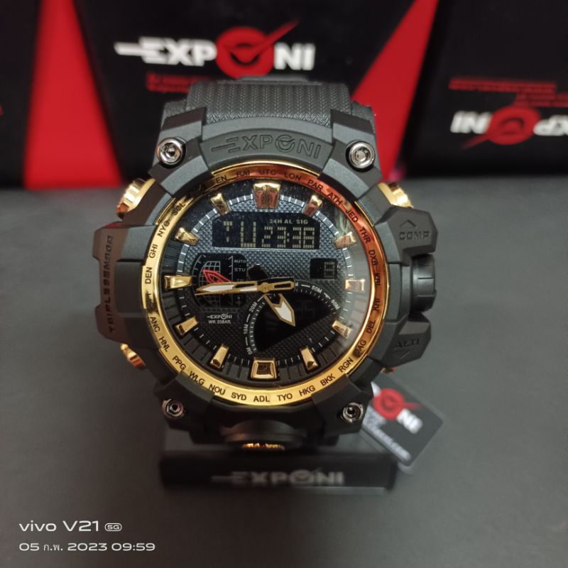 Exponi watch นาฬิกาข้อมือ แนวสปอร์ต 2ระบบ กันน้ำได้ 100% #E58 | Shopee ...