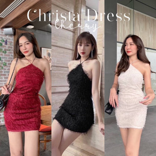 Christa Dress เดรสคล้องคอ ผ้าขนวิ้งๆ