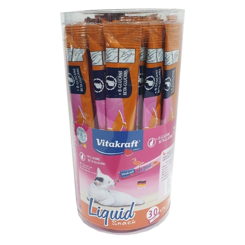 ใหม่ Vitakraft Liquid Snack ขนมแมวเลีย ขนาด 15g x 30 ซอง (กระปุก ...