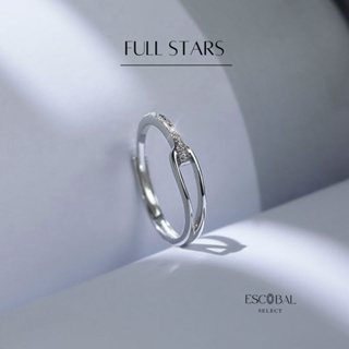 ESCOBAL💕พร้อมส่ง แหวนเงินแท้ Full Stars เพชรแถวอัญมณีมงคล แหวนเพชร cz แหวนแฟชั่น แหวนผู้หญิง แหวนปรับขนาดได้ แหวนเกาหลี