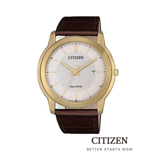 CITIZEN Eco-Drive  AW1212-10A Leather Mens  Watch (นาฬิกาผู้ชายพลังงานแสง)