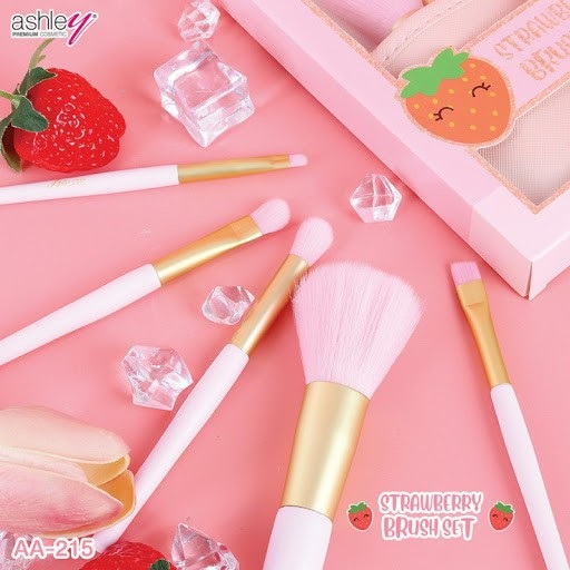 ashley-peachy-brush-set-5-pcs-เซ็ตแปรงแต่งหน้า-ขนนุ่ม-สบายผิว-ขนแปรงทำมาจากขนสังเคราะห์-ปัดแล้วไม่บาดหน้า-พร้อมซ