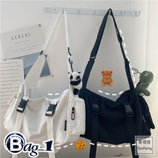 bag_1(BAG1438)-C1 กระเป๋าผ้าสะพายข้าง ผ้าแคนวาส สุดเท่
