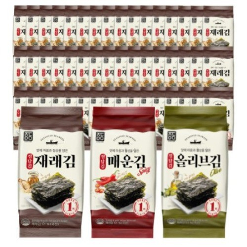 สาหร่ายเกาหลี-สาหร่ายทะเลปรุงรส-สาหร่ายคิมบับอูยองอู-korea-seaweed-collection-jeongdam-brand-5g-1ea-3ea-5ea-10sheets