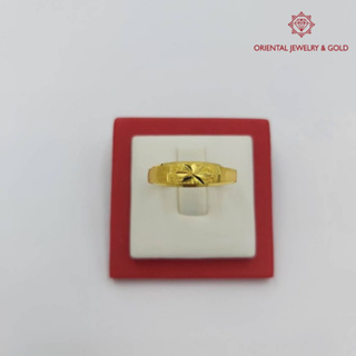 สินค้า [ผ่อน 0%] OJ GOLD แหวนทองแท้ นน. 1.0 กรัม 96.5% โปร่งขนแมวจิกเพชร ขายได้ จำนำได้ มีใบรับประกัน แหวนทอง