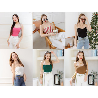 Dewishes 🖤🍿Knitted Tube Top เสื้อเกาะอกไหมพรม Knit